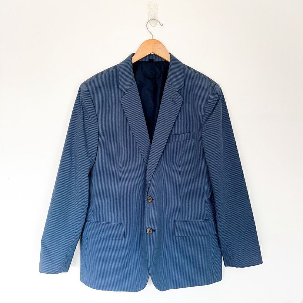 J. Crew Men’s Thompson Micro Stripe Cotton Two Button Single Breasted Blazer Jac